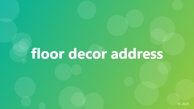 floor decor address