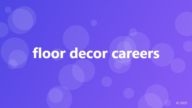 floor decor careers