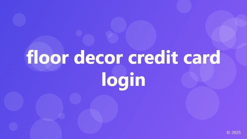 floor decor credit card login