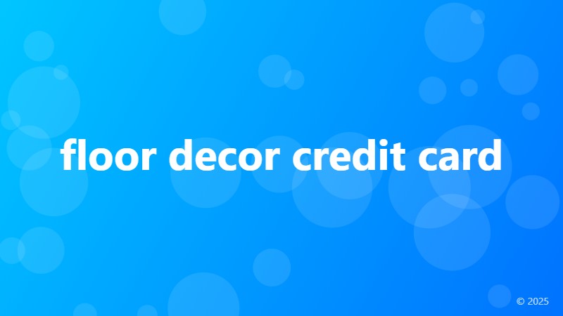 floor decor credit card