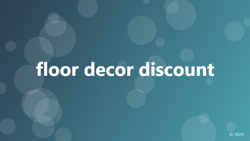 floor decor discount