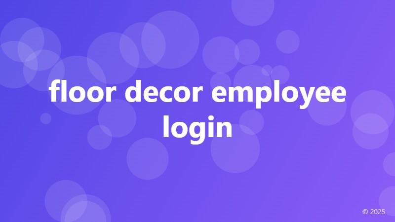 floor decor employee login