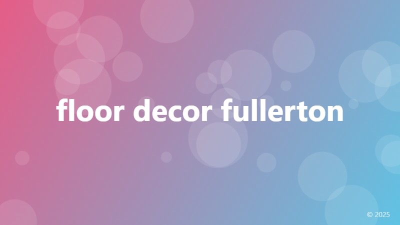 floor decor fullerton